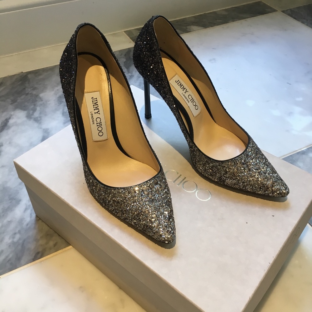 Jimmy Choo Romy 100 Black/silver heels